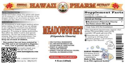 Hawaii Pharm Meadowsweet product packaging