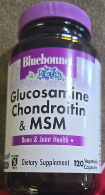 Bluebonnet Glucosamine Chondroitin & MSM source label used in the packaging illustration