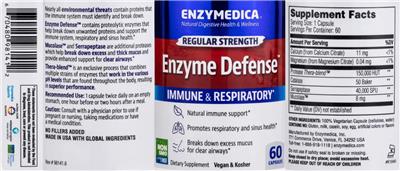 Enzymedica Enzyme Defense source label used in the packaging illustration
