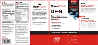 Novex Biotech TestroVax source label used in the packaging illustration