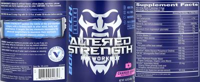 Bodytech Elite Altered Strength Charged Grape source label used in the packaging illustration