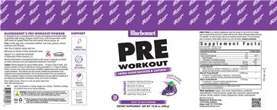 Extreme Edge by Bluebonnet Pre Workout Grape Flavor source label used in the packaging illustration