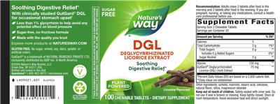 Nature's Way DGL Sugar Free Licorice Flavored product packaging