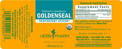 Herb Pharm Goldenseal product packaging