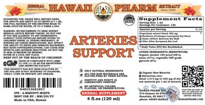 Hawaii Pharm Arteries Support source label used in the packaging illustration