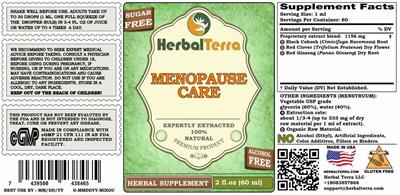 Herbal Terra Menopause Care Alcohol Free product packaging