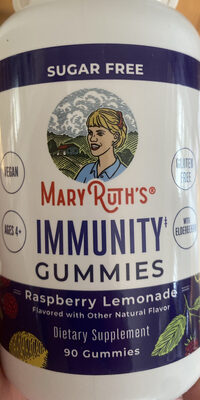 Mary Ruth's Immunity Gummies Raspberry Lemonade product packaging