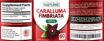 Built By Nature Caralluma fimbriata 1200 mg source label used in the packaging illustration