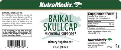 NutraMedix Baikal Skullcap source label used in the packaging illustration