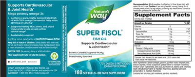 Nature's Way Super Fisol Fish Oil source label used in the packaging illustration