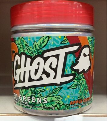 GHOST Greens Apple Cider source label used in the packaging illustration
