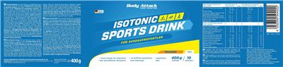 Body Attack Sports Nutrition IsoTonic Sports Drink Orange product packaging