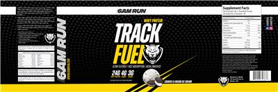 6AM Run Track Fuel Cookies & Cream Ice Cream source label used in the packaging illustration