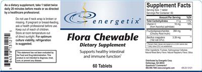 Energetix Flora Chewable source label used in the packaging illustration