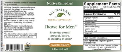 Native Remedies Ikawe for Men source label used in the packaging illustration