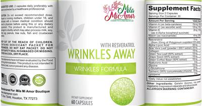 MilaMiAmor Wrinkles Away with Resveratrol product packaging