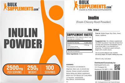 BulkSupplements.com Inulin Powder 2500 mg product packaging