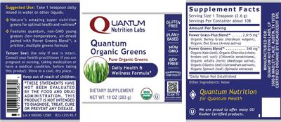 Quantum Nutrition Labs Quantum Organic Greens product packaging