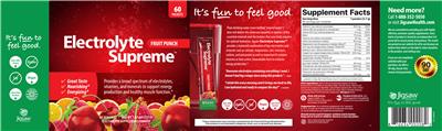 Jigsaw Health Electrolyte Supreme Fruit Punch source label used in the packaging illustration