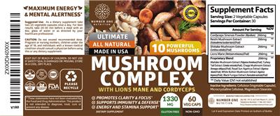 Number One Nutrition Mushroom Complex product packaging