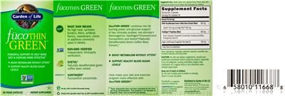 Garden of Life fucoTHIN GREEN source label used in the packaging illustration