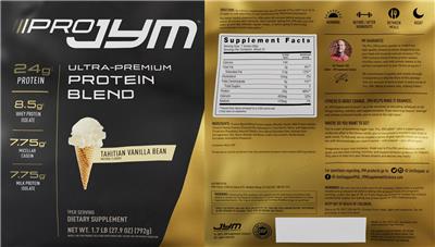 JYM Supplement Science Pro JYM Tahitian Vanilla Bean source label used in the packaging illustration