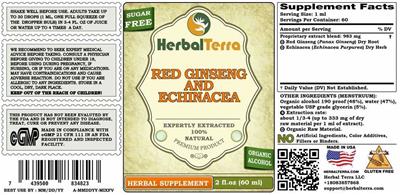 Herbal Terra Red Ginseng and Echinacea product packaging
