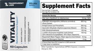 Transparent Labs Vitality product packaging