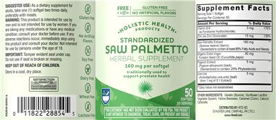 Rite Aid Standardized Saw Palmetto 160 mg source label used in the packaging illustration