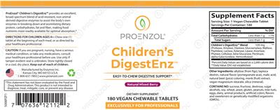 ProEnzol Children's DigestEnz Natural Mixed Berry source label used in the packaging illustration
