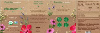 Nutrilite Organics Chamomile Tea source label used in the packaging illustration