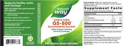Nature's Way GS-500 Glucosamine Sulfate product packaging