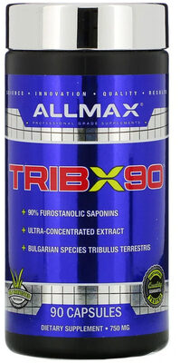 ALLMAX ESSENTIALS TRIBX90 source label used in the packaging illustration