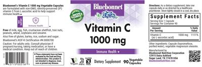 Bluebonnet Vitamin C 1000 mg product packaging