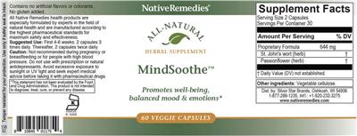 Native Remedies MindSoothe source label used in the packaging illustration