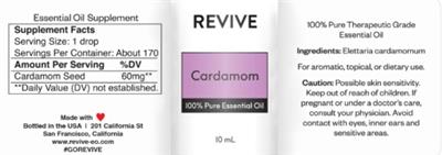 Revive Cardamom source label used in the packaging illustration