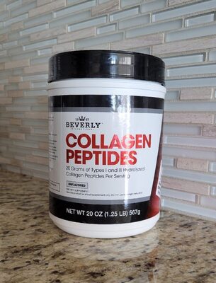 Beverly International Collagen Peptides source label used in the packaging illustration