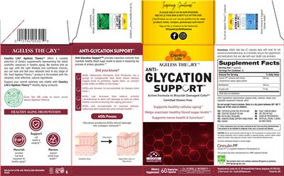 Country Life Ageless Theory Anti-Glycation Support source label used in the packaging illustration