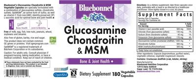 Bluebonnet Glucosamine Chondroitin & MSM source label used in the packaging illustration