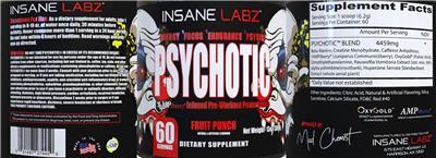 Insane Labz Psychotic Fruit Punch product packaging