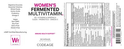 Codeage Women's Fermented Multivitamin source label used in the packaging illustration