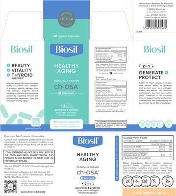 Biosil Healthy Aging source label used in the packaging illustration