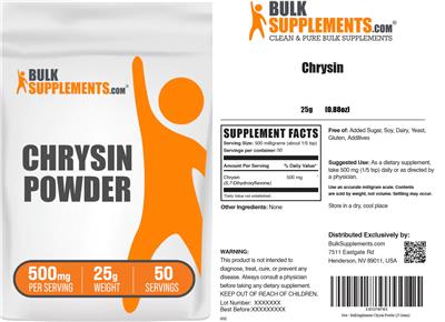 BulkSupplements.com Chrysin Powder 500 mg product packaging