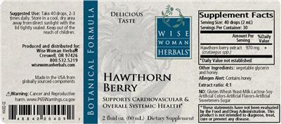 Wise Woman Herbals Hawthorn Berry source label used in the packaging illustration