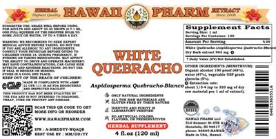 Hawaii Pharm White Quebracho product packaging
