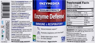 Enzymedica Enzyme Defense source label used in the packaging illustration