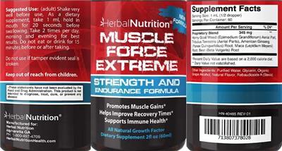 Herbal Nutrition Muscle Force Extreme product packaging