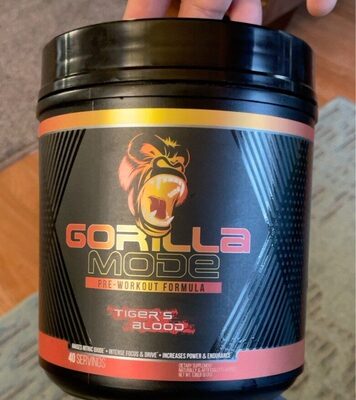 Gorilla Mind Gorilla Mode Pre-Workout Formula Firefly Lemonade source label used in the packaging illustration