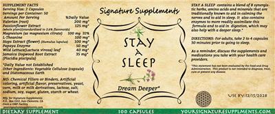 Signature Supplements Stay A Sleep product packaging