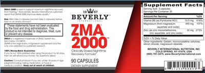 Beverly International ZMA 2000 source label used in the packaging illustration